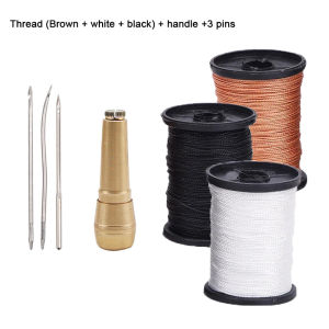 Handbag Shoe Handmade Sewing Detachable Repair Tool With Waxed Thread DIY Leather Sewing Awl Needle Canvas Tent Shoes Repairing Kit