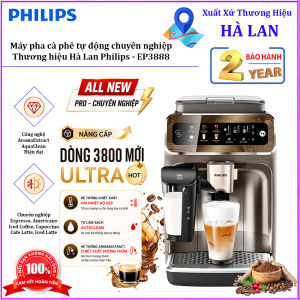 Máy pha cà phê tự động nóng và lạnh Series 3800 Ultra chuyên nghiệp Espresso Americano Iced Coffee Capuccino Cafe Latte Iced Latte. Thương hiệu Hà Lan cao cấp Philips - EP3888