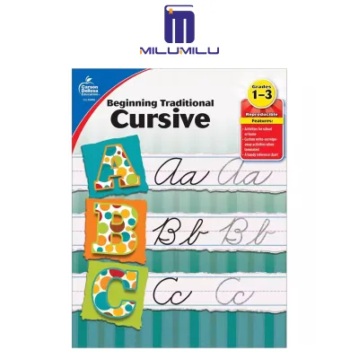 Carson Dellosa Grades 1-3 Beginning Traditional Cursive Handwriting Workbook Writing Book With Dry Erase Number and Letter Tracing Activities Classroom or Homeschool Curriculum Paperback by Carson Dellosa Education Original English books