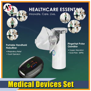 Portable Nebulizer Inhaler Ultrasonic JSL-W301 Plus Oximeter SMH-01
