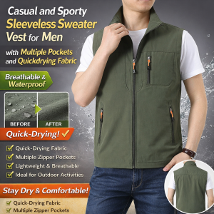 MultiPocket Outdoor Mens Quick Dry Vest Photography Fishing Mens Clothing