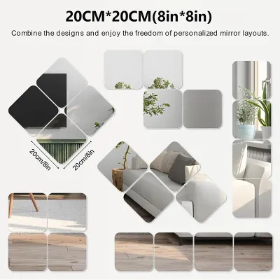 Home DIY HD Acrylic Mirror Wall Sticker Mirror Self Aesthetic Mirror Wall Full Body Mirror