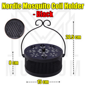 NORDIC Mosquito Coil Holder - Black |Nordic coil holder| Mosquito coil box| Mosquito coil case |Mosquito coil and holder| Portable Mosquito coil holder| Outdoor mosquito coil holder case | Hollow coil holder