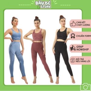 [Nhập mã LAZADASALEHE60K giảm 60k/300k] [Có ảnh thật] Set đồ tập gym cao cấp cạp cao siêu tôn dáng DAUBE- GS001