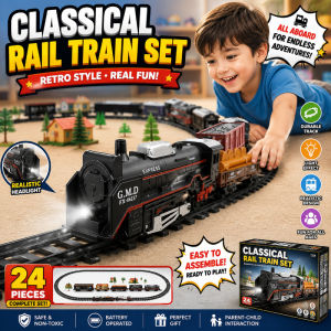 Electric Retro Assembled Small Train with Lights Sounds Transport Cargo Passenger Train Educational Toys