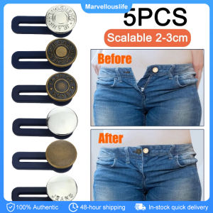 5pcs Metal Button Extender For Pants Jeans Adjustable Retractable Waist Extenders Button Universal Buckle