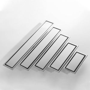 CHA Anti-odor 50mm Linear Shower Drain with Sliding Connector 20/30/40/50Cm Stainless Steel Anti Odor Linear Drain Modern 304 Stainless Steel Tile Insert Side Outlet Floor Drain Bathroom Shower Room