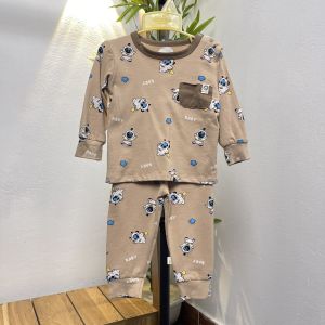 Bộ thu đông bé trai xuất Hàn 3-12 tháng màu sắc tươi sáng hình ngộ nghĩnh vải cotton dày dặn