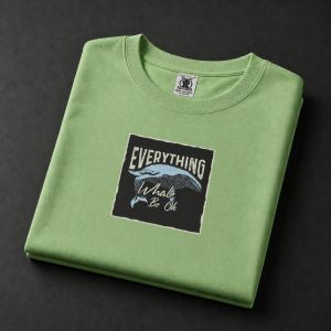 Mens Plus Size Whale Graphic Crew Neck Sports T-Shirt OM189