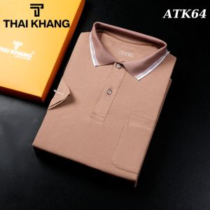 Áo Thun Nam Cao Cấp Loại Sọc Cổ Vải Cotton Dày Hút Mồ Hôi Tốt size từ 45-85kg ATK6