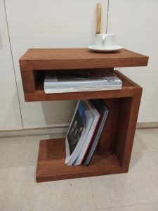 Modern S-shaped wooden book shelves side table bed side table tea table study table coffee table s-shaped table sofa corner