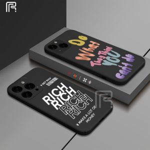(Lokal Ready) Casing hp iPhone 15 Pro Max iPhone 11 iPhone 14 13 12 iPhone 6 6s iPhone 7 8 Plus Xs Max iPhone XR Huruf Graffiti Sederhana Tepi Bergelombang Soft Case
