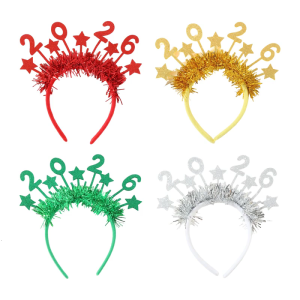 Glitters 2026 Number Hairband With Glitters Star Lightweight Headwear Fashion Headbands For Parties Festivals