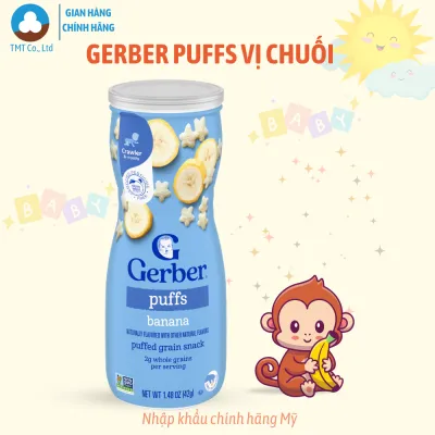 Bánh Ăn Dặm Nestle Gerber Puffs hình ngôi sao 42g vị Dâu Táo Việt Quất Chuối