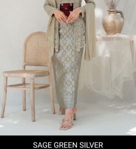 Rok Span Songket Pasangan kebaya pinggang karet elegan mewah