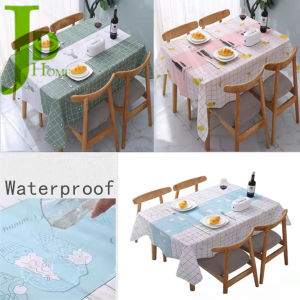 table cloth 137CMX90CM Waterproof Oil-proof Kitchen Wedding Tablecloth Water proof Washable Tablecloths Table Cover Rectangle Desk Cloth Wipe Cover Dust-proof