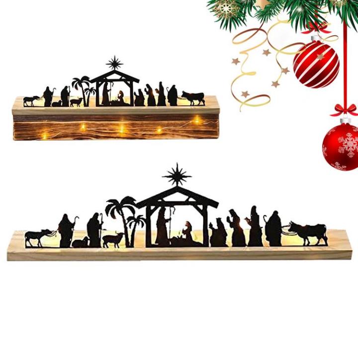 Christmas Manger Display Jesus Birth Indoor Nativity Scene Set