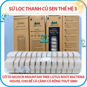 Sứ lọc thanh củ sen thế hệ 3 cỡ to 8x25cm Mountain Tree Lotus Root Bacteria House cho cá cảnh