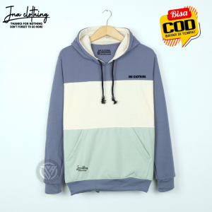 Hoodie Pria Kombinasi Varian Tiga Warna Best Seller Kekinian Jaket Sweater Tebal Lembut Premium Quality Distro Branded JNA Hudie Jumper Cowok Cewek Size M L XL XXL