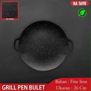 Wajan Datar BBQ Alat Panci sate Panggang Daging Alat Pemanggang Grill Pan Marble Coating Barbeque