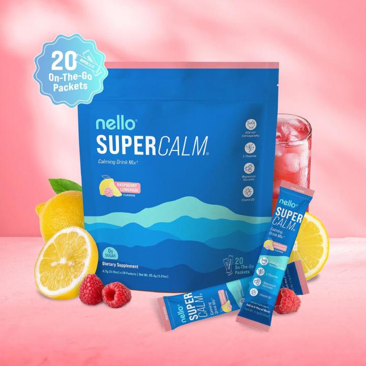 Nello Supercalm Calming Drink Mix with KSM-66 Ashwagandha Vitamin D3 ...