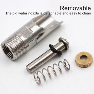 【COD】 Stainless Steel 1/2PT Thread Pig Hog Swine Drinker Waterer Pig Drinker Waterer Steel chrome gold Red Cap Duckbilled Pig Swine Livestock Waterer Drinkers Nipples Water Drinking Automatic Pig Drinker Waterer Red Cap Farm Water Dispenser Feeder