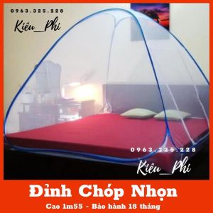 Mùng chụp tự bung 1m1m2 1m4 1m6 1m8 2m 2m2 đỉnh chóp vuông cao cấp - Màn chụp tự bung người lớn mẫu xếp KP
