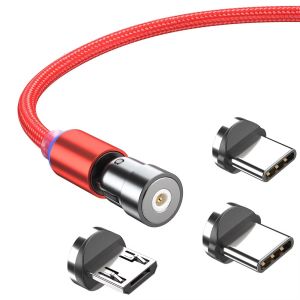 3 In 1 Magnetic Braided Charging Cable 2M 540° Rotation Convenient For Games