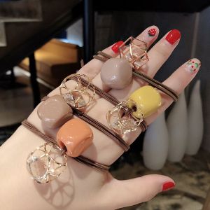 สินค้าคงคลังในประเทศไทย เกาหลีหัวเชือก ins กลวง rhinestone pikachu แหวนผมสดผู้หญิงผูกผมคริสตัลยางรัดหัวเชือกผ้าโพกศีร