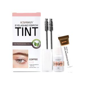 ICONSIGN Eyelash Eyebrow Tint Dye Waterproof Black Enhancers for Dyeing Lash Lifting Keep 4-6 Weeks