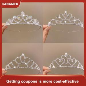 【CANAMEK】 Cô Dâu Vương Miện Vàng Đám Cưới Phụ Kiện Tóc Pha Lê Rhinestone Cô Dâu Đám Cưới Vương Miện Và Vương Miện Mũ sắt Tóc Trang Trí