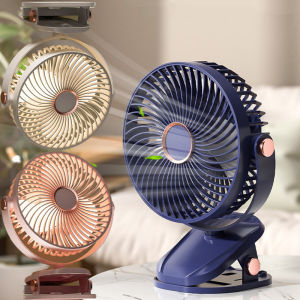 【SG STOCK】USB Rechargeable Clip Fan 360° Adjustable Multifunctional Desktop Cooling Fan Atmosphere Light