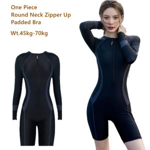 Korean Fashion Swimsuit for Women Rashguard Terno Ladies White Floral Long Sleeve Swimwear One Piece Summer Outfit Woman Beach Wear