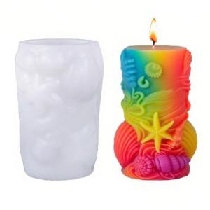 Sea Creature Theme Silicone Molds for Handmade Soap Chocolate Embossed Cylinder Silicone Molds Baking Tool