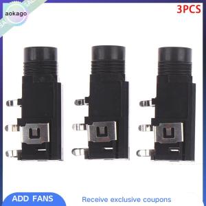Aokago HITN 【Jettingbuy】 3pcs lot 6.35mm Jack stereo female socket connector audio adapter 4pin