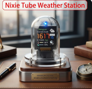 Smart Mini Nixie Tube Weather Station Clock | WiFi Digital Desktop Clock with Real-Time Weather Temperature Humidity & RGB Glow