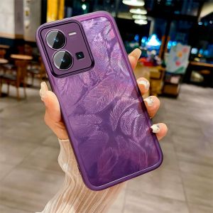 สำหรับ VIVO Y22 Y22s Y35 2022เคสขนนกหรูหราพร้อมกล้องเคสนิ่มเคสป้องกันโทรศัพท์ฝาปิดกันกระแทกป้องกันทุกส่วนของเคสโทรศัพท์