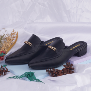 [BONUS MASKER] Specta Sandal Mules Wanita Terbaru BP 0606 Hitam Sentra Grosir Bandung