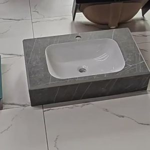 LZ-Bathroom washbasin safety border protection corner protector full body rock board double-layer suspended washbasin seamless ceramic washbasin homestay ho combination