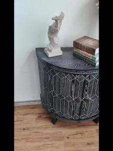 American style foyer cabinet living room storage cabinet display Taipei European black light luxury r foyer internet famous semi-circular bucket cabinet