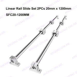 Linear Rail Slide Set 2Pcs Hardened Linear Shaft + 4Pcs SC Bearing Blocks + 4Pcs SK Supports Linear Motion Kit