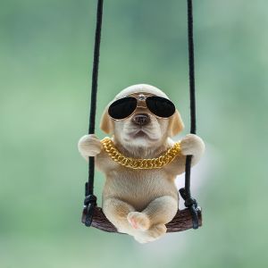 Đồ treo ô tô phong cách hiện đại hình chú chó ngồi xích đu