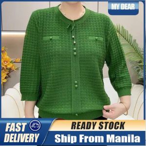 Womens Sweaters New Style Cropped Sleeves Knitted Sweater