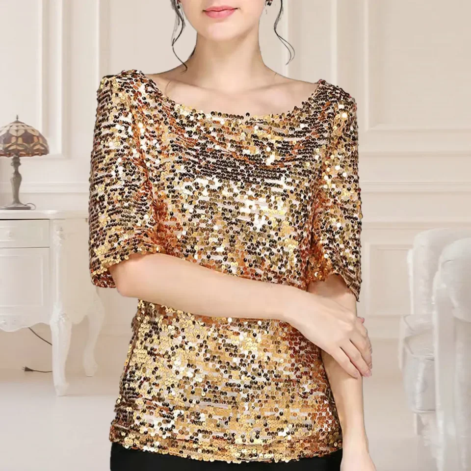 Womens 2024 sequin blouse