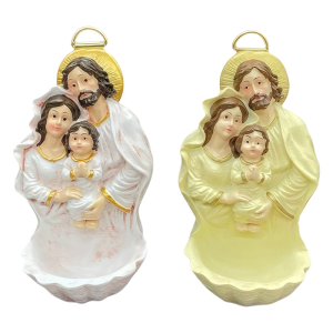 Resins Holy Water Font Nativity Scene Holy Family Sculpture Wall Hanging Ornament Religious Home Church Decors Gift