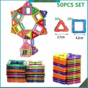 [READY STOCK]50Pcs/set 3D DIY Magnetic Building Blocks Tile Sets Children Kids Educational Toys Sets Magnetic-toys
