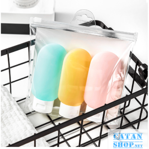 Bộ 3 chai chiết mỹ phẩm túi zip lịch sự đựng lotion dầu gội sữa tắm tiện dụng GD782-Bo3lochiet