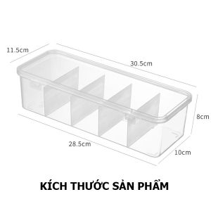 Hộp Nhựa Đựng Đồ 5 Ngăn Trong Suốt Có Nắp Đậy Tiện Lợi Hộp Chia Ngăn Chữ Nhật Sắp Xếp Phụ Kiện Gọn Gàng Đa Năng