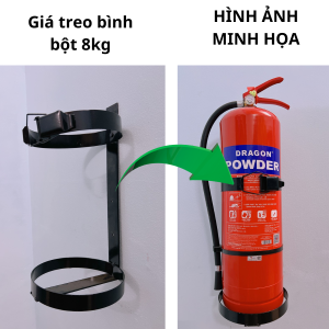 Kệ Giá treo bình chữa cháy bột 4kg 8kg & bình khí co2 3kg 5kg bằng sắt chắc chắn tiết kiệm không gian
