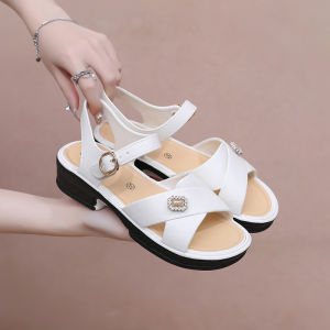 [Free Shipping] Summer Sandals For Moms And Women Suitable For Indoor And Outdoor Wear Designed For Women And Nurses PVC Wedge-Heeled Thick-Soled WomenS Sandals